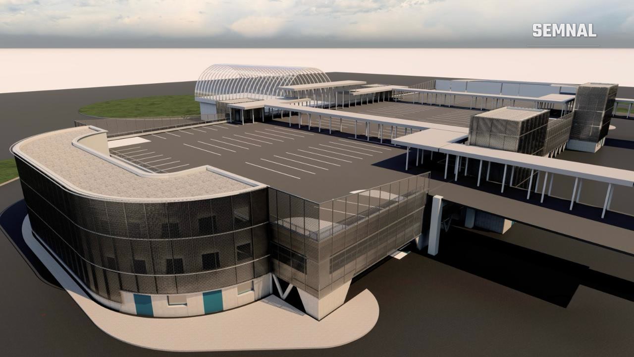 Randare a viitoarei configurații a zonei Sosiri, după finalizarea lucrărilor de modernizare