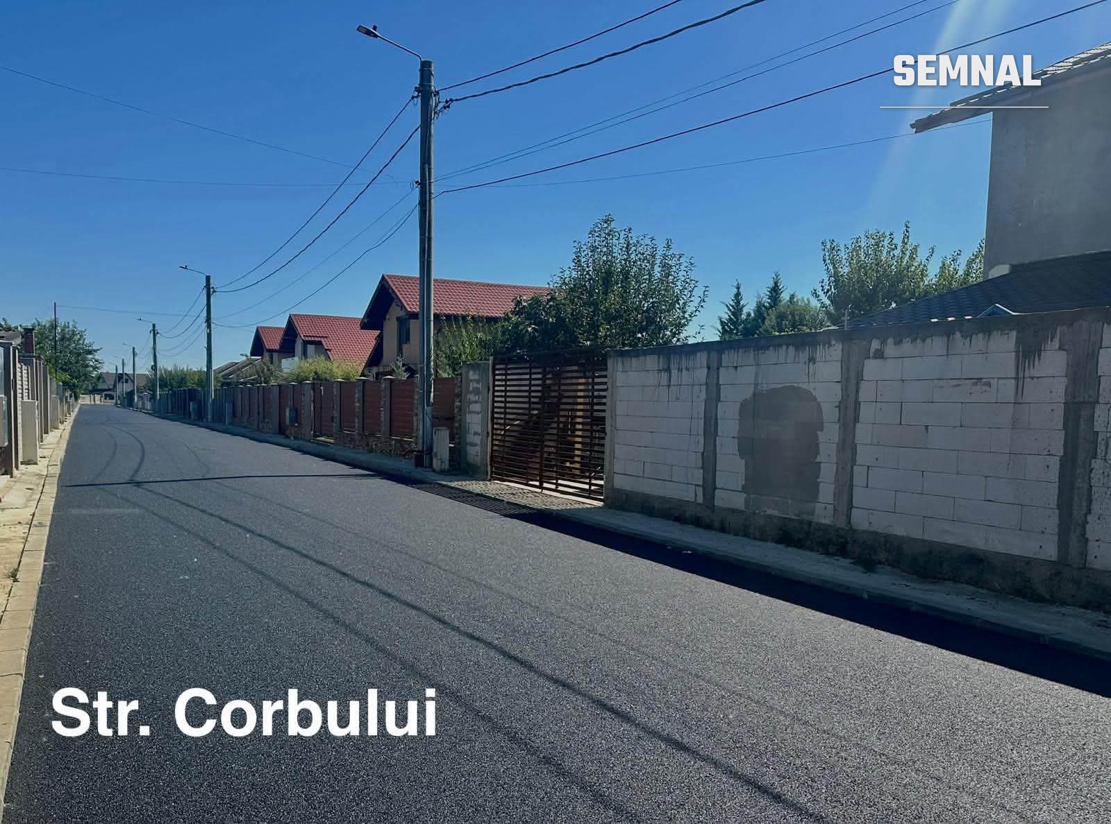 Strada Corbului, după asfaltare