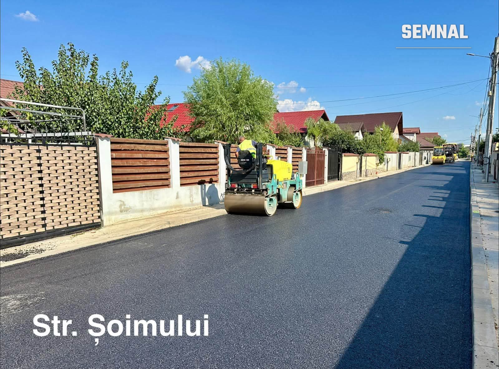 Strada Șoimului, în timpul lucrărilor de asfaltare