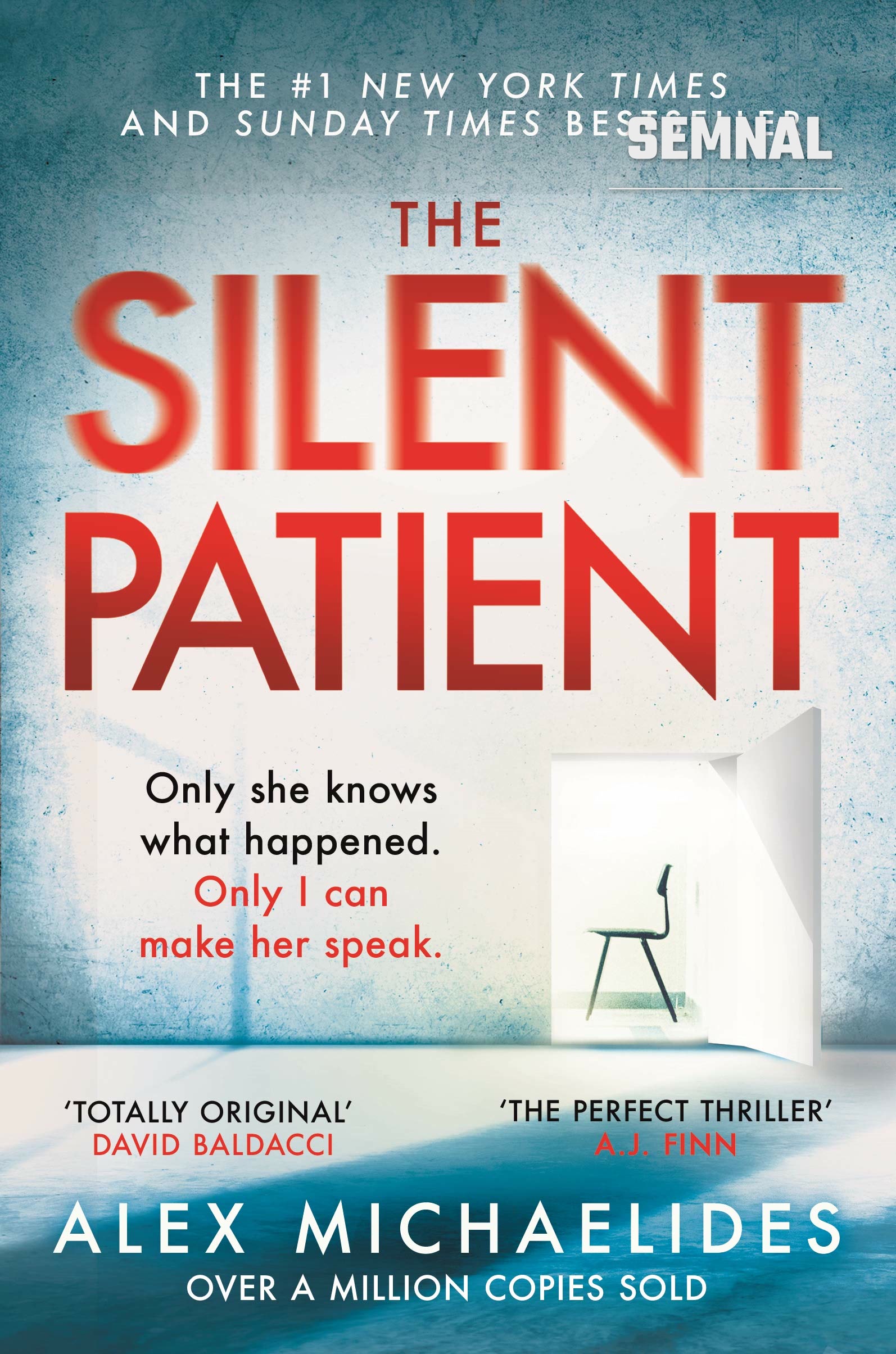 Coperta romanului „The Silent Patient” de Alex Michaelides