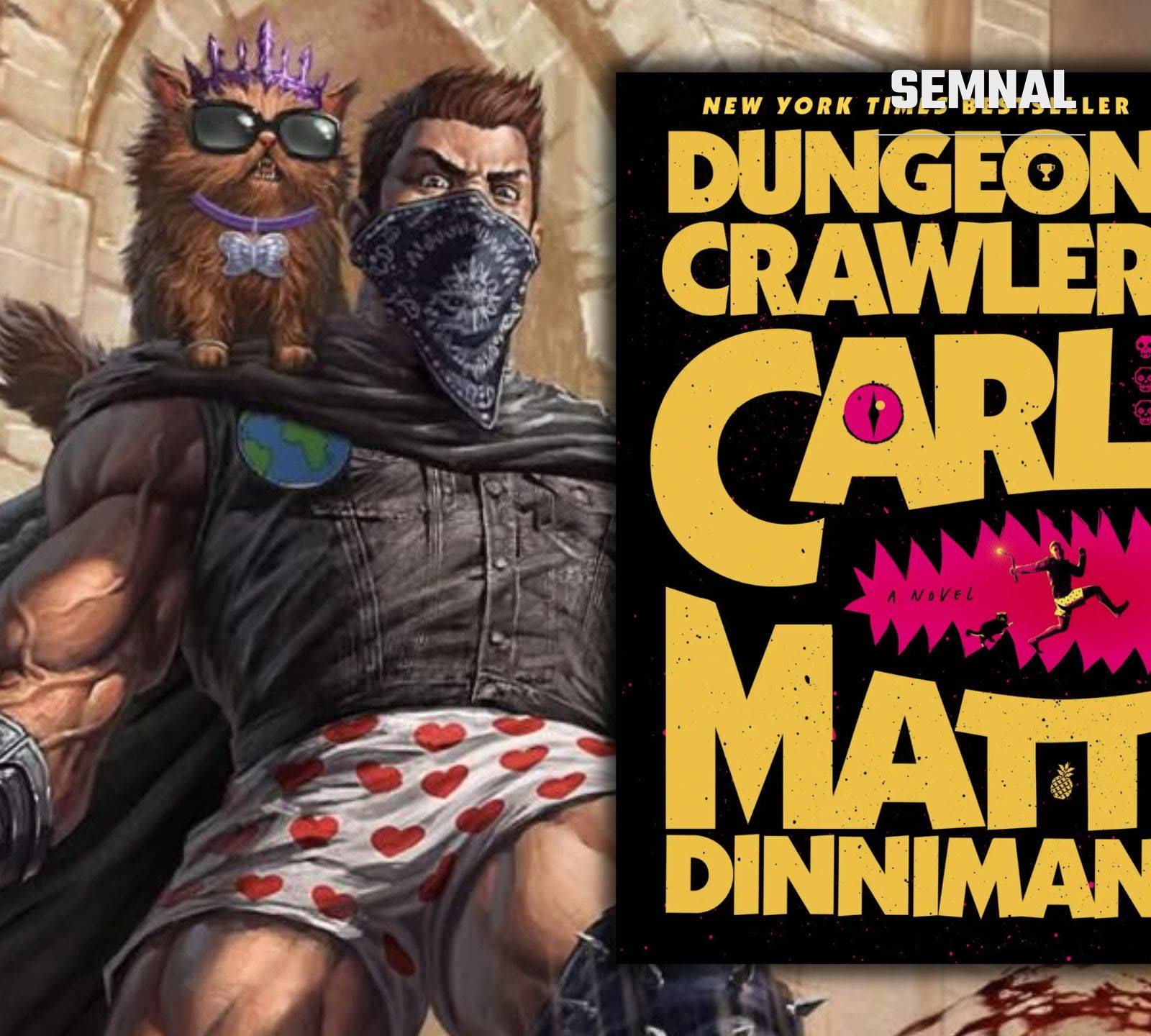 Coperta romanului „Dungeon Crawler Carl” de Matt Dinniman