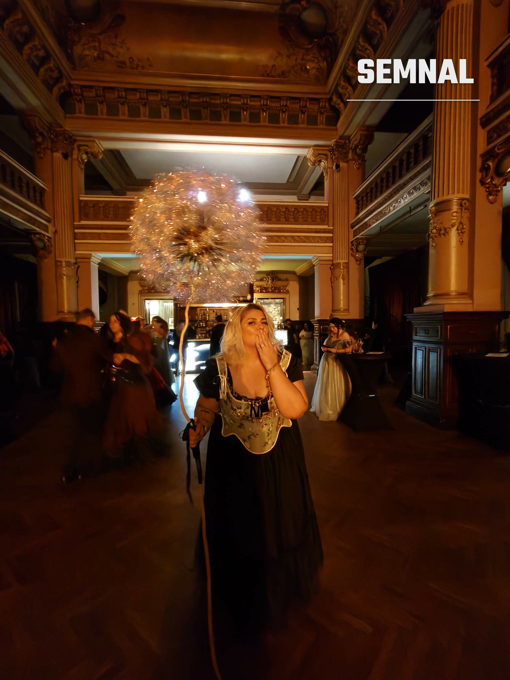 Alina Petrea, cu păpădia ei, în sala de bal a Palatului Bragadiru