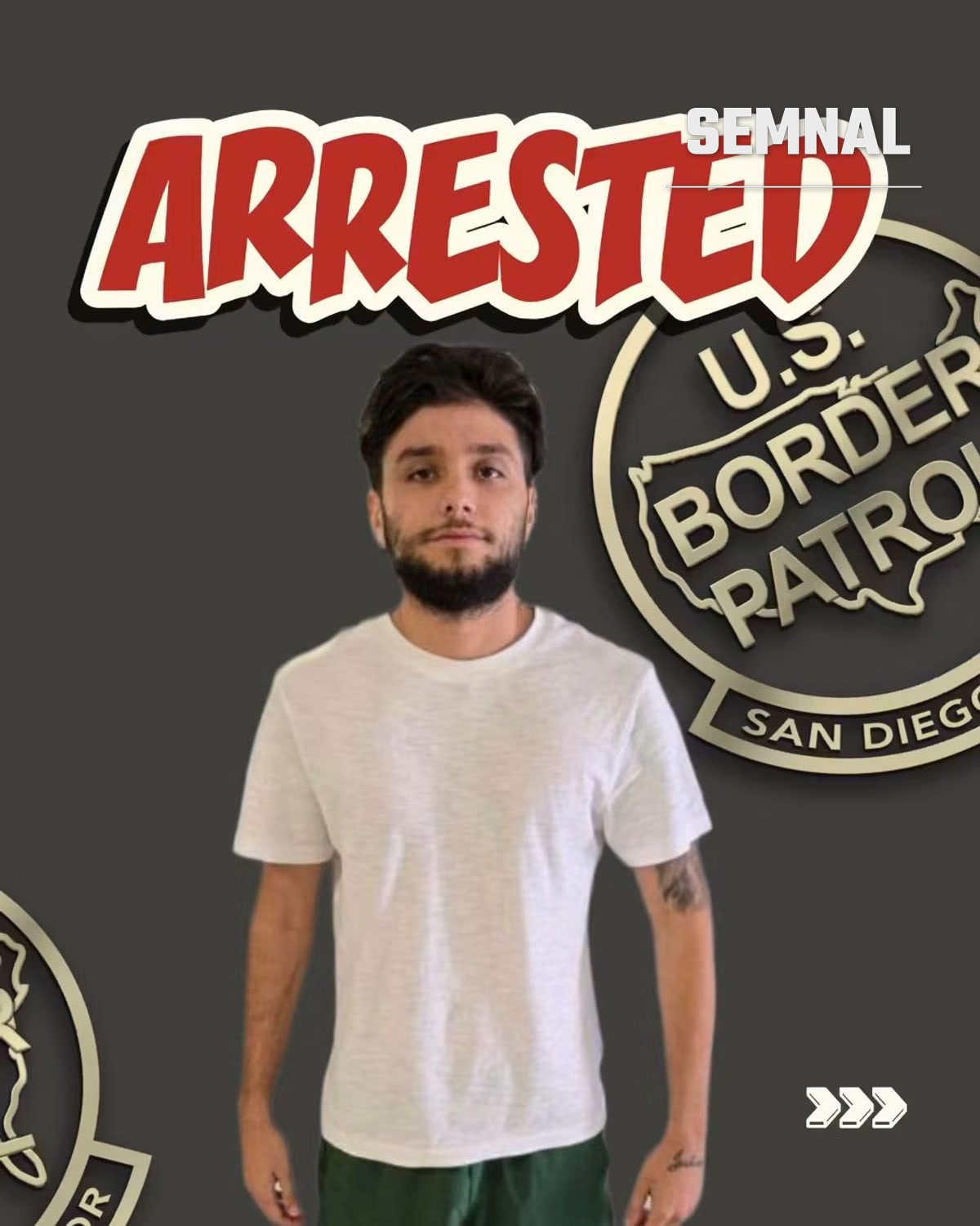 Al doilea bărbat arestat, cu tricou alb (Foto: U.S. Border Patrol San Diego Sector)