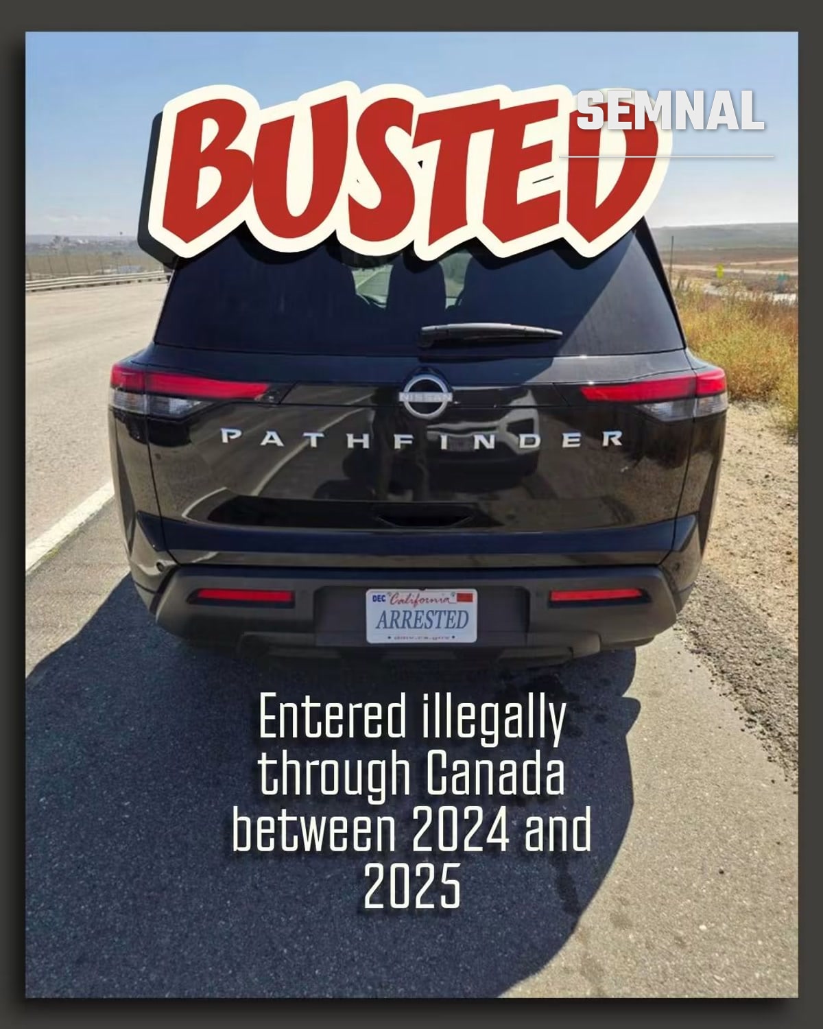 Nissan Pathfinder-ul oprit pe Interstate 5 (Foto: U.S. Border Patrol San Diego Sector)