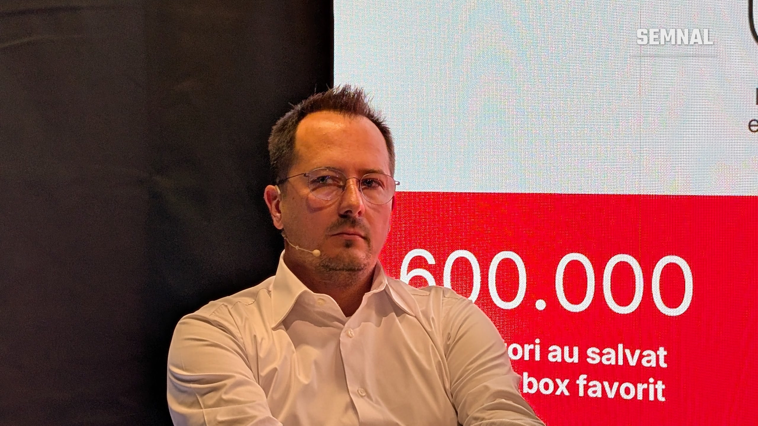 Lucian Baltaru, CEO SAMEDAY Group, la conferința de presă de la sediul companiei. Fotografie realizată de Lucian Dinu