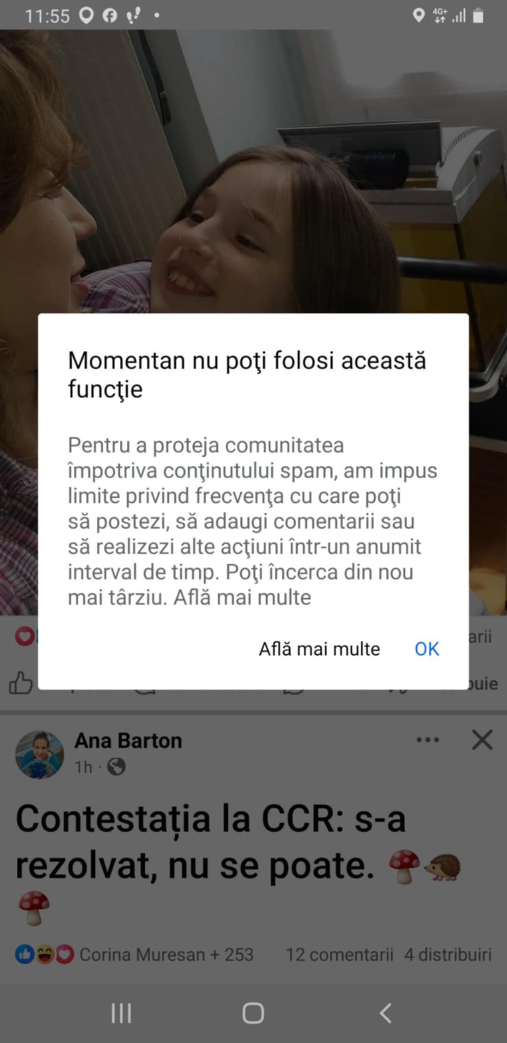Blocată pentru opinii. Nu pentru ură, nu pentru spam. Ci pentru că nu susțin isteria unora…