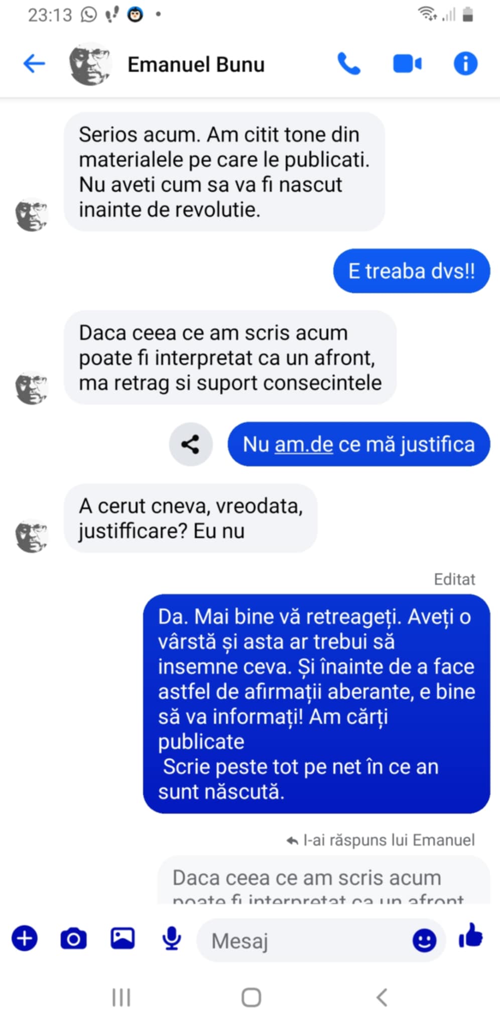 M-a supărat unul pe Facebook! :)