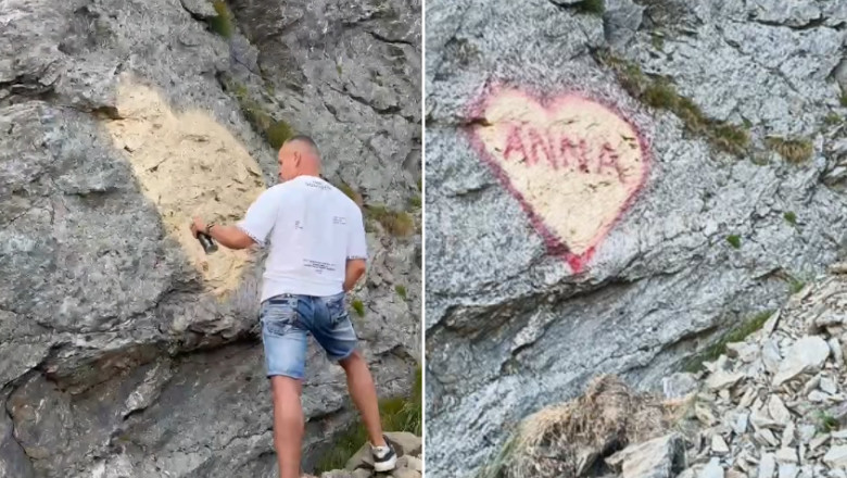Bărbatul care a pictat stânca din Transfăgărășan a fost identificat